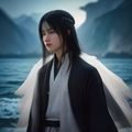 旅游规划师王浩然先生头像，商务休闲装扮，背景为澳门大桥，专业可信形象