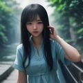 澳门旅游专家沈雅婷女士专业头像，知性优雅气质，背景为澳门街景
